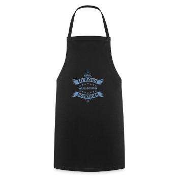 Heroes are born in November - Cooking Apron - black - Front - AI Model Male 185 dark (185cm)