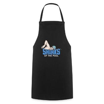 Shimmer Swimming Sharks Of The Pool - Cooking Apron - black - Front - AI Model Male 185 dark (185cm)