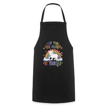 Anti Regenbogen Katzen Motiv Misanthropen Katzen - Kochschürze - Schwarz - Vorne - AI Model Male 185 dark (185cm)