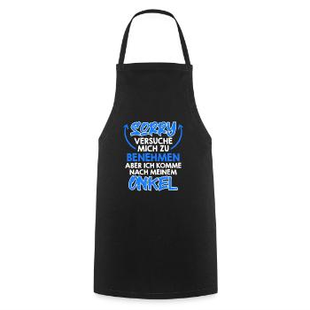 Try to behave me - Cooking Apron - black - Front - AI Model Male 185 dark (185cm)
