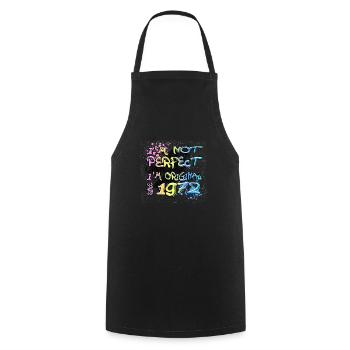 Je ne suis pas parfait, je suis original depuis 1972 Graffiti - Tablier de cuisine - noir - Devant - AI Model Male 185 dark (185cm)