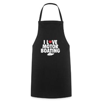 I Love Motor Bootfahren Lustig Bootfahren - Kochschürze - Schwarz - Vorne - AI Model Male 185 dark (185cm)
