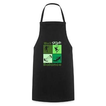 Équilibre du cerf-volant de travail. Style de vie Vintage Design, Travail - Tablier de cuisine - noir - Devant - AI Model Male 185 dark (185cm)