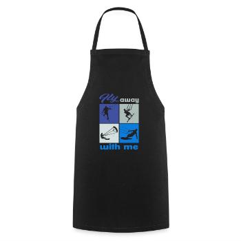 Envolez-vous avec moi. Lifestyle Vintage Design - Tablier de cuisine - noir - Devant - AI Model Male 185 dark (185cm)