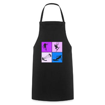 Kite Surfing, Kite Board, Lifestyle Vintage Design - Cooking Apron - black - Front - AI Model Male 185 dark (185cm)