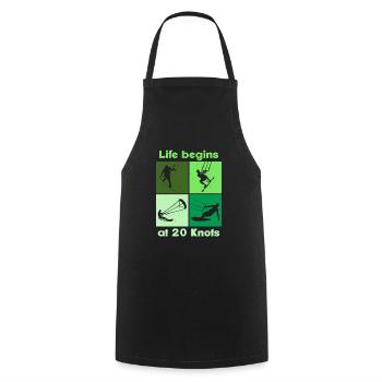 La vie commence à 20 nœuds, Lifestyle Vintage Design - Tablier de cuisine - noir - Devant - AI Model Male 185 dark (185cm)