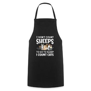 Cat Owner Lifestyle Vintage Cataholic Animal - Cooking Apron - black - Front - AI Model Male 185 dark (185cm)