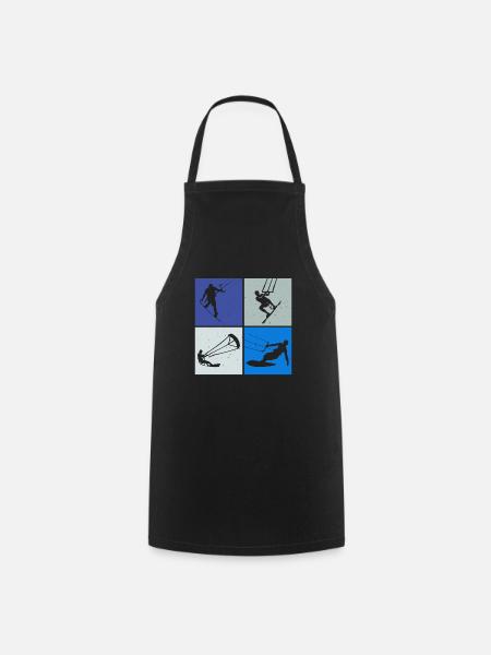 Kite Surfing, Kite Board, Lifestyle Vintage Design - Cooking Apron - black
