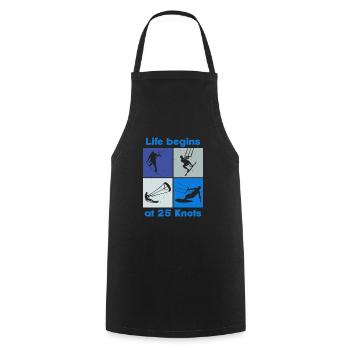 La vie commence à 25 nœuds, Lifestyle Vintage Design - Tablier de cuisine - noir - Devant - AI Model Male 185 dark (185cm)