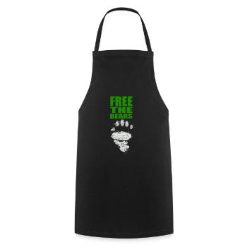 Free the Bears Panda Save Nature Wild Zoo Quote - Cooking Apron - black - Front - AI Model Male 185 dark (185cm)