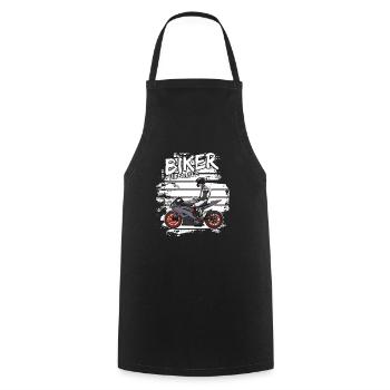 Motorcycle Lifestyle / Motorcycle / Motorcycles biker - Cooking Apron - black - Front - AI Model Male 185 dark (185cm)