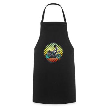 Motorcycle Lifestyle / Motorcycle / Motorcycles biker - Cooking Apron - black - Front - AI Model Male 185 dark (185cm)