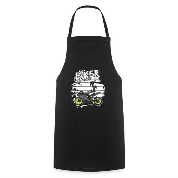 Motorcycle Lifestyle / Motorcycle / Motorcycles biker - Cooking Apron - black - Front - AI Model Male 185 dark (185cm)
