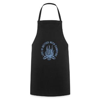 Life is better around the campfire - Cooking Apron - black - Front - AI Model Male 185 dark (185cm)