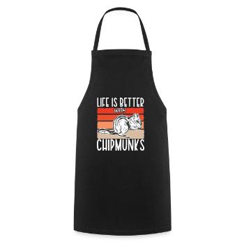 Chipmunk Rodent Gift - Cooking Apron - black - Front - AI Model Male 185 dark (185cm)