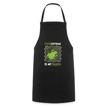 Frog Catching Is My Cardio, Frog Hunting - Cooking Apron - black - Front - AI Model Male 185 dark (185cm)