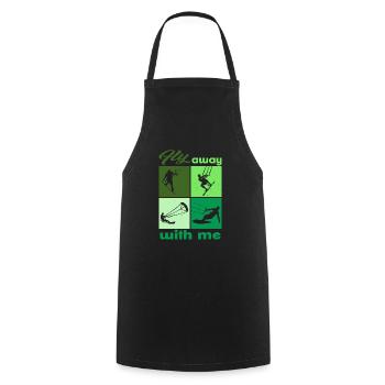 Envolez-vous avec moi. Lifestyle Vintage Design - Tablier de cuisine - noir - Devant - AI Model Male 185 dark (185cm)
