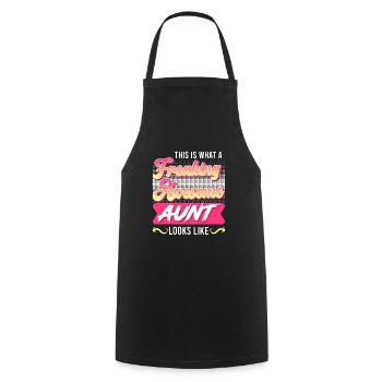 This is what a really cool aunt looks like Best Aunt - Cooking Apron - black - Front - AI Model Male 185 dark (185cm)