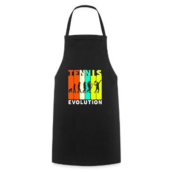 Évolution d’un joueur de tennis rétro t-shirt drôle - Tablier de cuisine - noir - Devant - AI Model Male 185 dark (185cm)