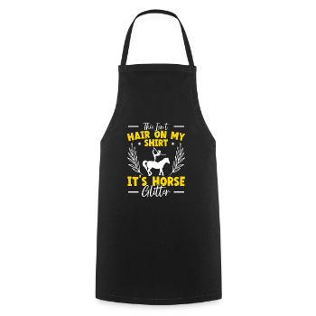 Ce ne sont pas des cheveux sur ma chemise, ce sont des paillettes de cheval - Tablier de cuisine - noir - Devant - AI Model Male 185 dark (185cm)