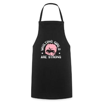 Les filles de saut sont fortes en voltige équestre - Tablier de cuisine - noir - Devant - AI Model Male 185 dark (185cm)