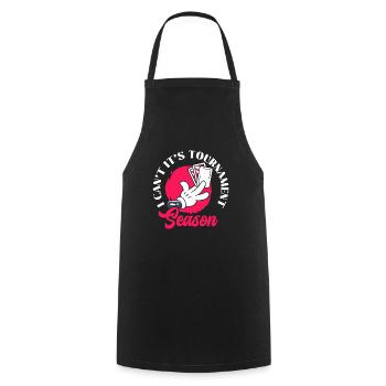 I Can't It's Tournament Season Trading Card Game - Cooking Apron - black - Front - AI Model Male 185 dark (185cm)