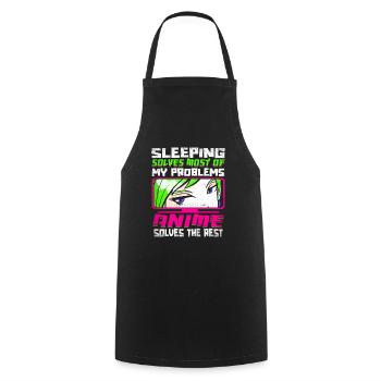 Dormir résout la plupart de mes problèmes Anime - Tablier de cuisine - noir - Devant - AI Model Male 185 dark (185cm)