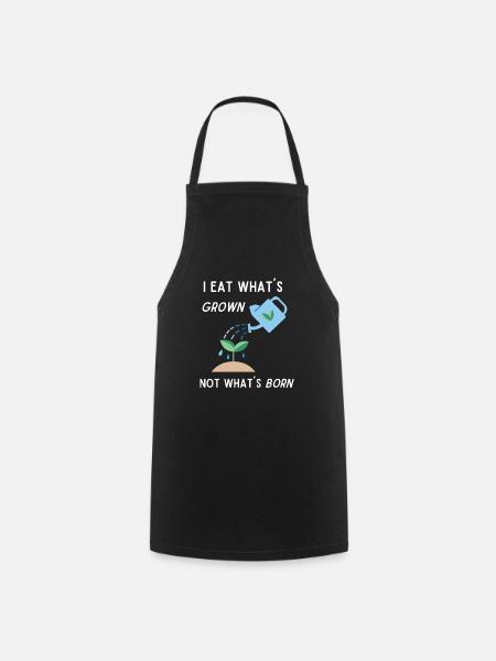 Vegan Design eat whats grown - Cooking Apron - black