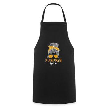 Messy Bun Pumpkin Spice Lover pour les femmes - Tablier de cuisine - noir - Devant - AI Model Male 185 dark (185cm)