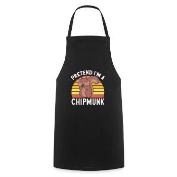 Cadeau de rongeur chipmunk - Tablier de cuisine - noir - Devant - AI Model Male 185 dark (185cm)