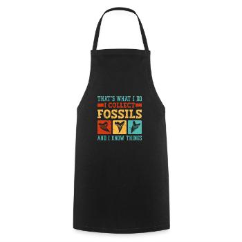 Megalodon Shark Tooth Fossil Collector Gift - Cooking Apron - black - Front - AI Model Male 185 dark (185cm)