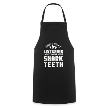 Megalodon Shark Tooth Fossil Collectible Gift - Cooking Apron - black - Front - AI Model Male 185 dark (185cm)