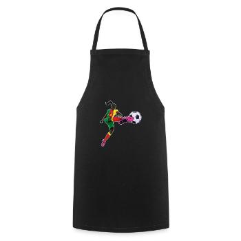 Équipe du Cameroun de football I Football Cameroun - Tablier de cuisine - noir - Devant - AI Model Male 185 dark (185cm)