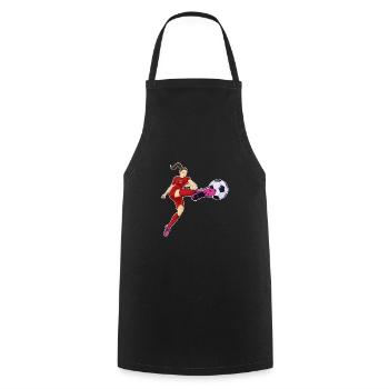 Équipe du Maroc de football I Football Maroc - Tablier de cuisine - noir - Devant - AI Model Male 185 dark (185cm)