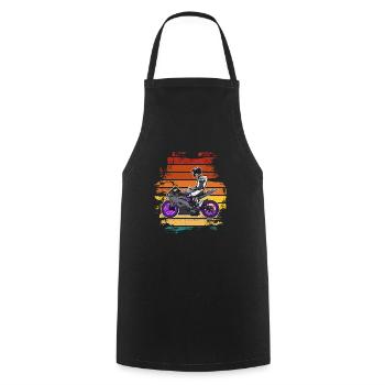 Motorcycle Lifestyle / Motorcycle / Motorcycle biker - Cooking Apron - black - Front - AI Model Male 185 dark (185cm)