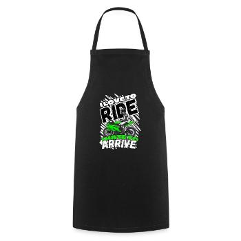 Motorcycle Lifestyle / Motorcycle / Motorcycle biker - Cooking Apron - black - Front - AI Model Male 185 dark (185cm)