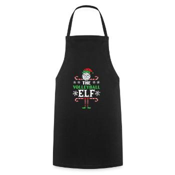 Le Volleyball Elf Sport Joyeux Noël Jour de Noël - Tablier de cuisine - noir - Devant - AI Model Male 185 dark (185cm)