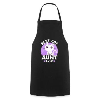 Chers chats Tante Meilleure tante du monde - Tablier de cuisine - noir - Devant - AI Model Male 185 dark (185cm)