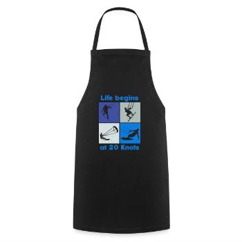 Life begins at 20 Knots, Lifestyle Vintage Design - Cooking Apron - black - Front - AI Model Male 185 dark (185cm)