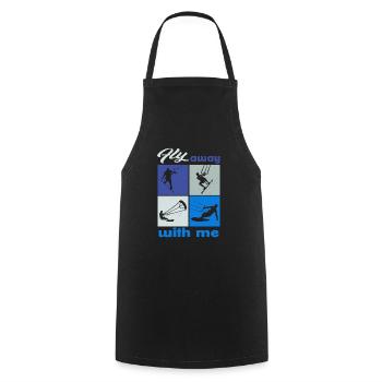 Envolez-vous avec moi. Style de vie Design vintage - Tablier de cuisine - noir - Devant - AI Model Male 185 dark (185cm)