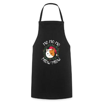 Cat Whisperer Christmas Day Cat Lover Kitty Meow - Cooking Apron - black - Front - AI Model Male 185 dark (185cm)