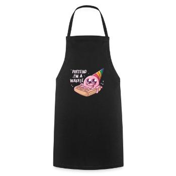Imagine I'm a waffle joke - Cooking Apron - black - Front - AI Model Male 185 dark (185cm)