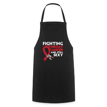 Fighting Throat Cancer And Still Sexy Cancer - Cooking Apron - black - Front - AI Model Male 185 dark (185cm)