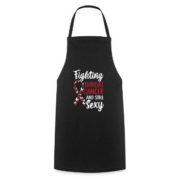 Fighting Throat Cancer And Still Sexy Cancer - Cooking Apron - black - Front - AI Model Male 185 dark (185cm)