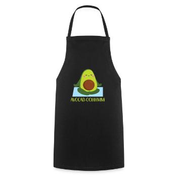 Avocado Yoga Fitness Spiritual Exercise Vegan - Cooking Apron - black - Front - AI Model Male 185 dark (185cm)