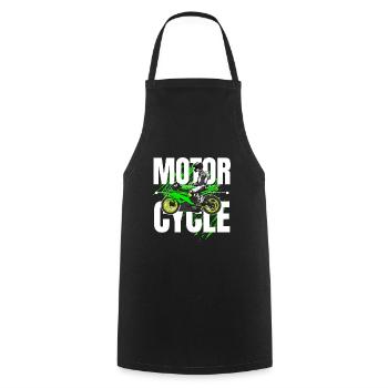 Motorcycle Lifestyle / Motorcycle / Motorcycle biker - Cooking Apron - black - Front - AI Model Male 185 dark (185cm)