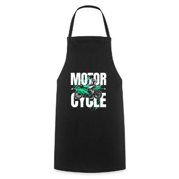 Motorcycle Lifestyle / Motorcycle / Motorcycles biker - Cooking Apron - black - Front - AI Model Male 185 dark (185cm)