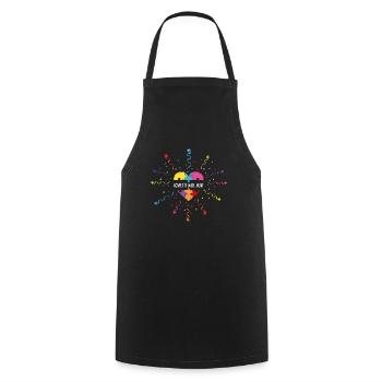 Konfetti Karneval Fasnacht Fasching Fastelovend - Kochschürze - Schwarz - Vorne - AI Model Male 185 dark (185cm)