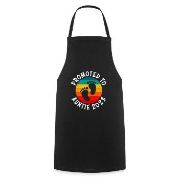 Promoted to Aunt 2023 Promotion Best Aunt - Cooking Apron - black - Front - AI Model Male 185 dark (185cm)