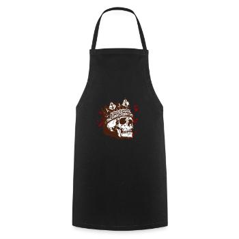 Halloween Knochen Totenkopf König Blut - Kochschürze - Schwarz - Vorne - AI Model Male 185 dark (185cm)
